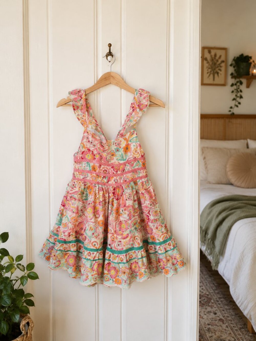 Shabby Chic Girls Tropical Paisley Sundress Size 7